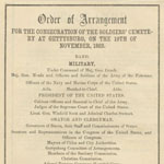 Order of Arrangement for the Consecration of the Soldiers&rsquo; Cemetery&hellip; (Philadelphia, 1863).