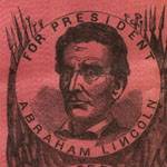 Pink Ribbon or Banner. Lincoln, Hamlin and Liberty.