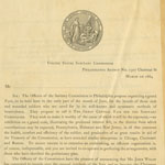 Henry Howard Furness, March 1st, 1864. In this printed letter soliciting members to the planning committees for the Great Central Fair Furness urges support from the men by noting the activities of women.&nbsp;&ldquo;It may well be to state that the Ladies have entered into the project with great ardor and enthusiasm.&rdquo;